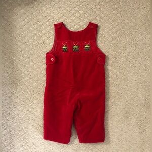 EUC Boys red holiday romper - size 6m